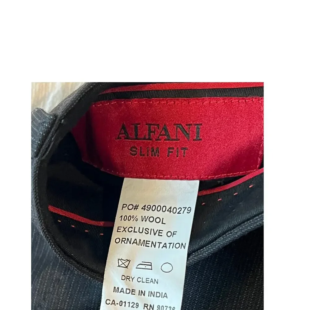 Alfani by Macy's Young Mans Wool Slim Fit Business Suit